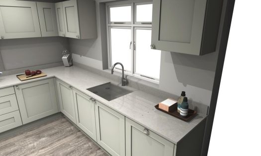 sage green shaker cabinets