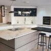 Rotpunkt Matt Snow Lacquer Grey Oak Kitchen Neff Appliances