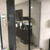 Ex Display Binova Double Pocket Door Bar Black Mirrored Aluminium Frames Single Unit