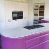 Rational Onda Curved Door Pink & White Matt Kitchen