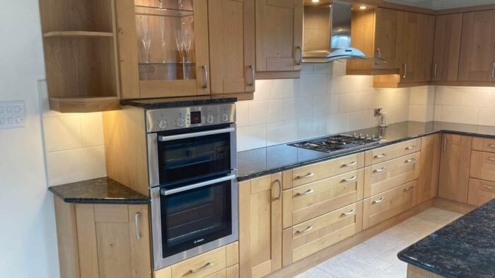 Large Traditional Wood Door Kitchen & Island