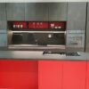 Schuller Steel Dark Effect & Fiery Red Satin Ex Dsiplay Kitchen