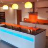 Alno Glass Gloss Kitchen with Composite Worktops & Siemens Appliances