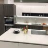 Ex Display Axis Matt White & Laminate Wood Kitchen with Island