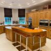 Mark Wilkinson Kitchen & Island with Corian Worktops, Subzero, Wolf & Siemens Appliances