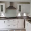 Modern inframe Shaker White Gloss Symphony Kitchen Composite Grey Worktops & Appliances