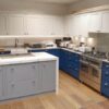 Ex Display PWS 1909 Inframe Shaker & Slab Blue, Grey Kitchen