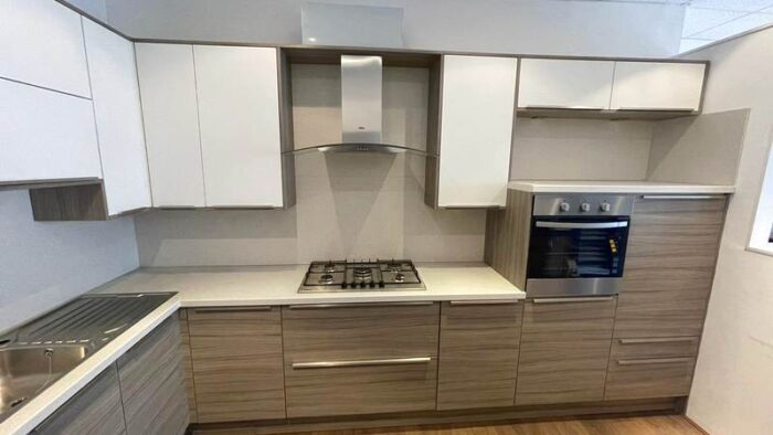 Ex Display Sheraton Driftwood & Satin White Kitchen Zanussi Appliances