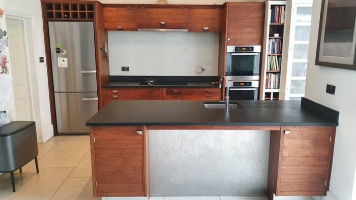 Smallbone Dark Wood Kitchen With Stone Worktops & Appliances