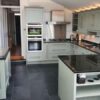 John Lewis of Hungerford W F& B Pigeon Painted Shaker Kitchen with Granite & Appliances