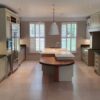 Inframe Shaker Painted Wood Olive Taupe Kitchen with Thick Worktops & Appliances