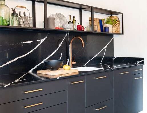 Ex Display Ballerina Matt Black Kitchen run with Wine Cooler