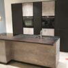 Ex Display Matt Black & Kiffa Cement Kitchen & Island, Breakfast Bar