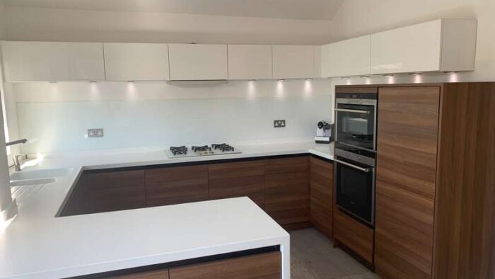 Large John Lewis Mereway Cucina Colore Walnut Tobacco & White Gloss Kitchen