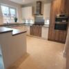 Symphony White & Wood Grain Brushed Chrome Handles Grey Laminate Worktops Appliances