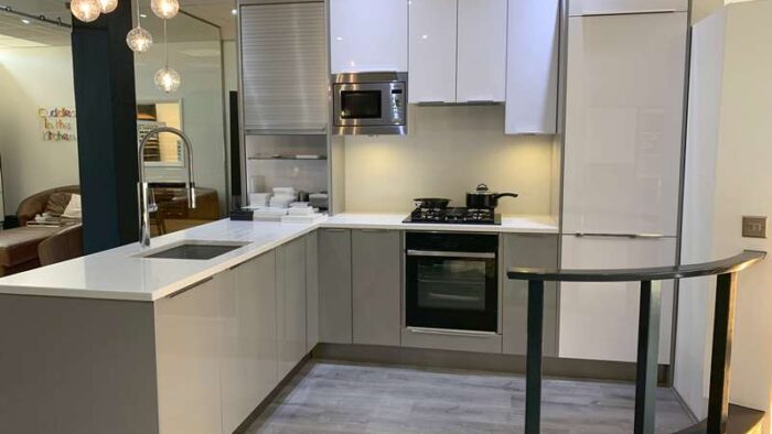 Ex Display Hacker Grey & White Kitchen