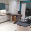 Ex Display Hacker Comet Putty Concrete Opal Grey & Aquamarine Kitchen