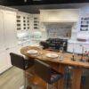 Ex Display Large Jasper In Frame F&B Wimborne White & Walnut Glass Kitchen