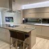 Howdens Gloss Cashmere Handleless Kitchen with Quartz Worktops & Appliances