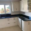 Large Bespoke Modern Off White Shaker & Glass Kitchen Appliances Granite Worktops