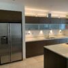 Bespoke Modern Walnut Grain Kitchen & Island Miele Neff Appliances Granite Worktops