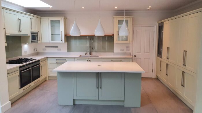 Modern Off White & Grey Kitchen & Island, worktops & appliances