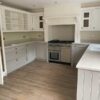 Painted Wood Off White & Grey Inframe Shaker Kitchen, Worktops & Appliances