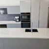 Schmidt Matt Celest Blue & Matt Cloud Kitchen & Island, Silestone Worktops