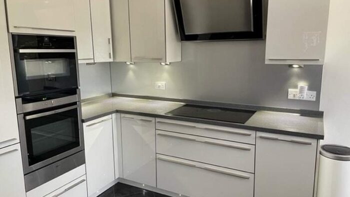 Pronorm German Modern White Gloss Kitchen Neff Appliances Corian Worktops