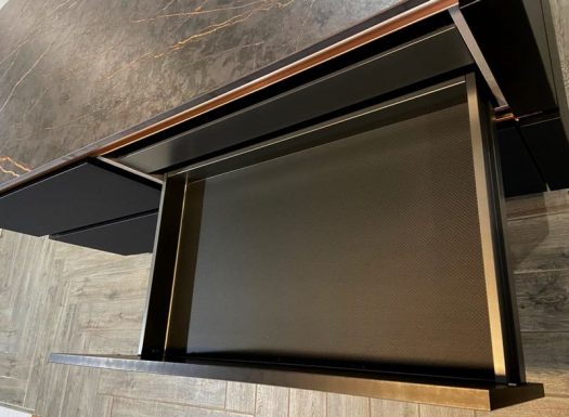 Ex Display Stormer Matte Black & Copper Band Island + Dekton Worktop ...