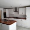 Howdens White Gloss Modern Kitchen & Island Appliances Wood Worktops