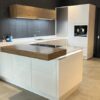 Ex Display Nobilia Lux German Premium White High Gloss Lacquered Havannah Wood Kitchen