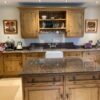 Pippy Catspaw Natural Oak Pilaster Traditional Kitchen Neff Appliances Granite Polished Coral Red 30mm Worktops