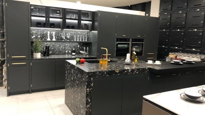 Ex Display Miton Anuba Italian Matt Lacquer Anthracite Kitchen & Island Neff - Bosch Appliances