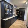 Ex Display Hacker Bristol Velvet Blue Wood Grained Kitchen - Quartz Cloudmist Worktop