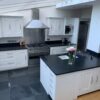 Bespoke Modern White Shaker Dovetail Joint Kitchen & Island Smeg Siemens Neff Franke Appliances Black Granite Worktops