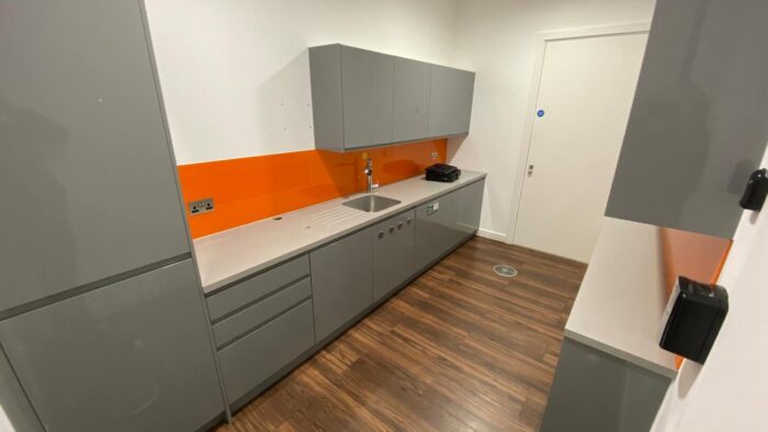 Grey Handleless High Gloss Utility - Office Kitchen & Appliances