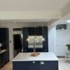 Howdens Modern Blue Shaker Kitchen & Island Siemens Neff Indesit Appliances Granite Worktops