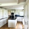 Off White Matt Shaker Kitchen & Island Miele Quooker Elica Appliances Black Granite Worktops