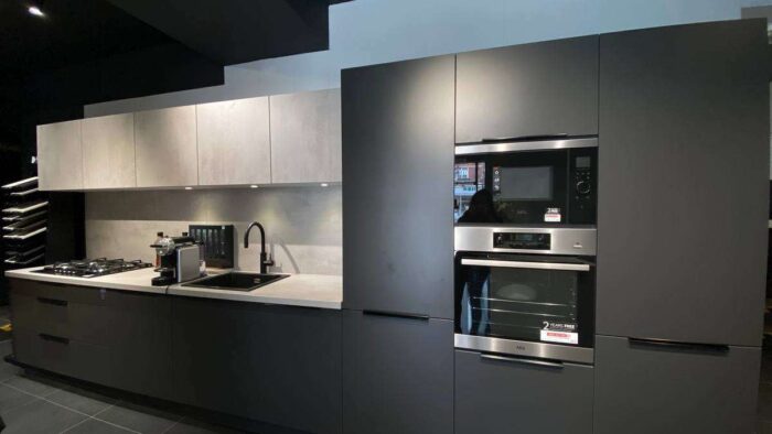 Ex Display Schmidt Caneo Anthracite & Concrete Kitchen matching Concrete Worktops