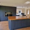 Modern 2yr old Blue Shaker Kitchen & Island Neff AEG Appliances Granite & Wood Worktops