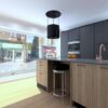 Ex Display Kuhlmann Port Anthracite Holm Oak Bookmatched Kitchen & Island Siemens Haier Caple Appliances Silestone Marengo 20mm Worktops