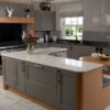 XL Callerton Modern F&B Grey & Oak Shaker Kitchen & Island