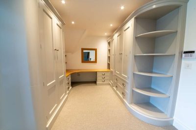 Bespoke Forbrook Dust Grey Bedroom Wardrobe & Dressing Area inc Dovetail Joints