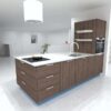 Ex Display Kuhlmann Tema Classic Oak & Blue Lacquered Peninsular Compact Kitchen - Worktops