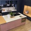 Ex Display Mobilturi Shaker Ego Blue - River Pink Handleless Rail Kitchen - 3832196