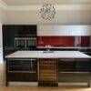 GD Porcelanosa Luxury Black Gloss - Silver Kitchen & Large Island – Siemens Homeking Appliances – Quartz Worktops