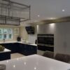 Large Mereway Modern Pale Grey - Navy Kitchen & Large Island – Siemens Liebherr Caple Appliances – Granite Worktops – Coachouse Designer Stools & Pendant