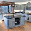 Bespoke Large Traditional F&B Light Dark Grey Twist Pilaster Kitchen - Island - Dresser Area – Appliances – Granite Worktops – Designer Polished Handles