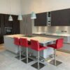 Arredo 3 Cucine Italian Dark Wood effect - Light & Dark Grey Matt Kitchen & Island – Siemens Quooker Appliances – Composite Stone Worktops.